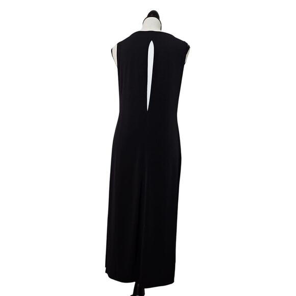 Chico's Bi-Color Double-Layer Dress Black/White Women's 0 Sleeveless Mid Dress - Picture 5 of 6